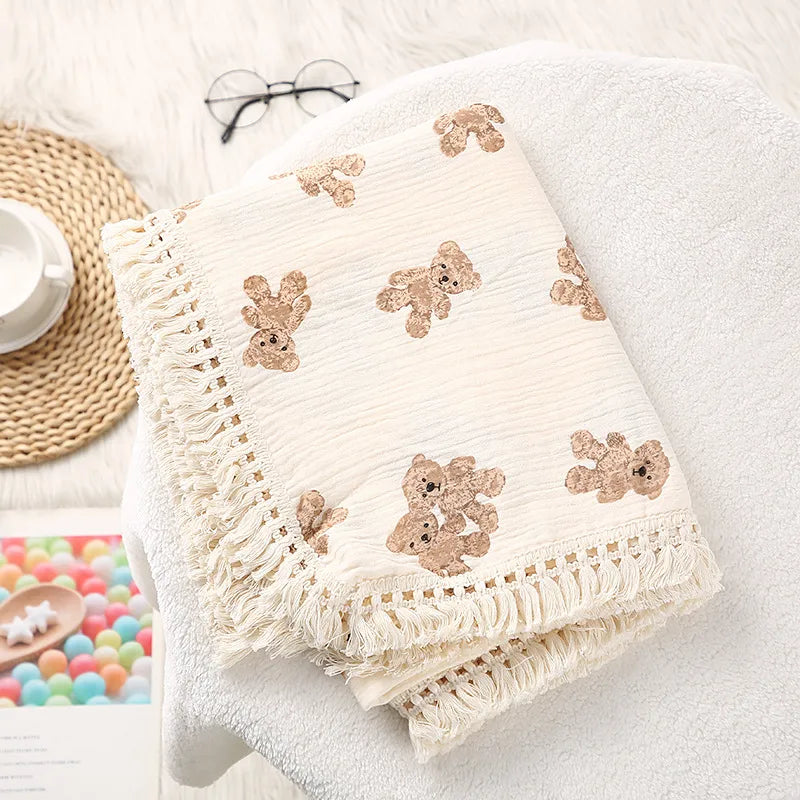 simple style solid color printing cotton baby bedding