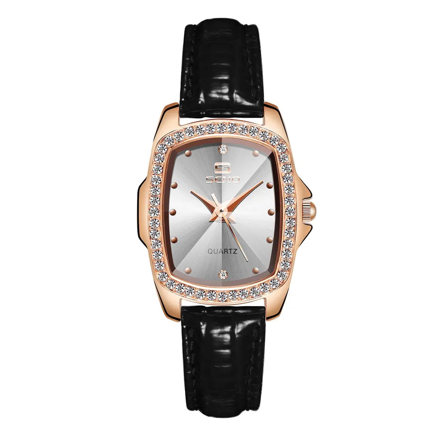 SENO Chennuo a generation of Europe and the United States retro square diamond ladies belt watch simple rhinestone quartz women's watch