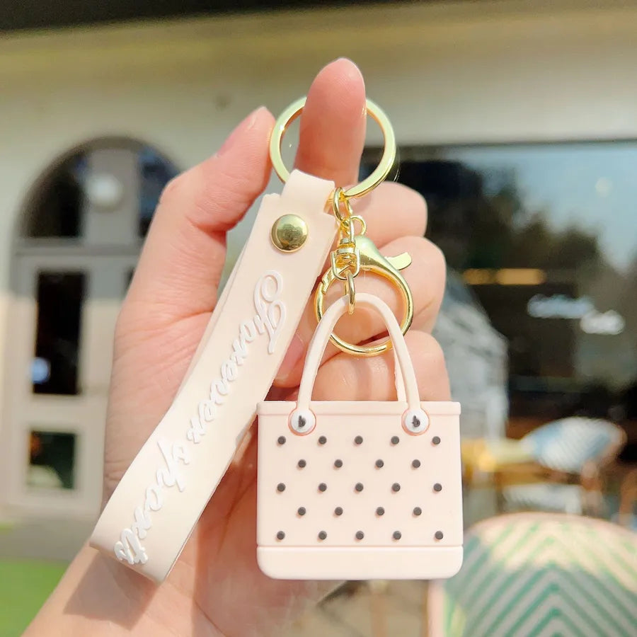 1 Piece Modern Style Bag Letter Alloy Silica Gel Women's Lobster Trigger Clasp Closure Bag Pendant Keychain