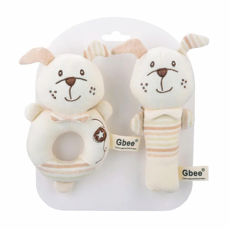Gbee baby rattle plush toy early education animal round rattle doll baby soothing toy