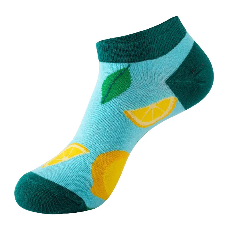 Unisex Cute Modern Style Fruit Strawberry Watermelon Cotton Ankle Socks A Pair