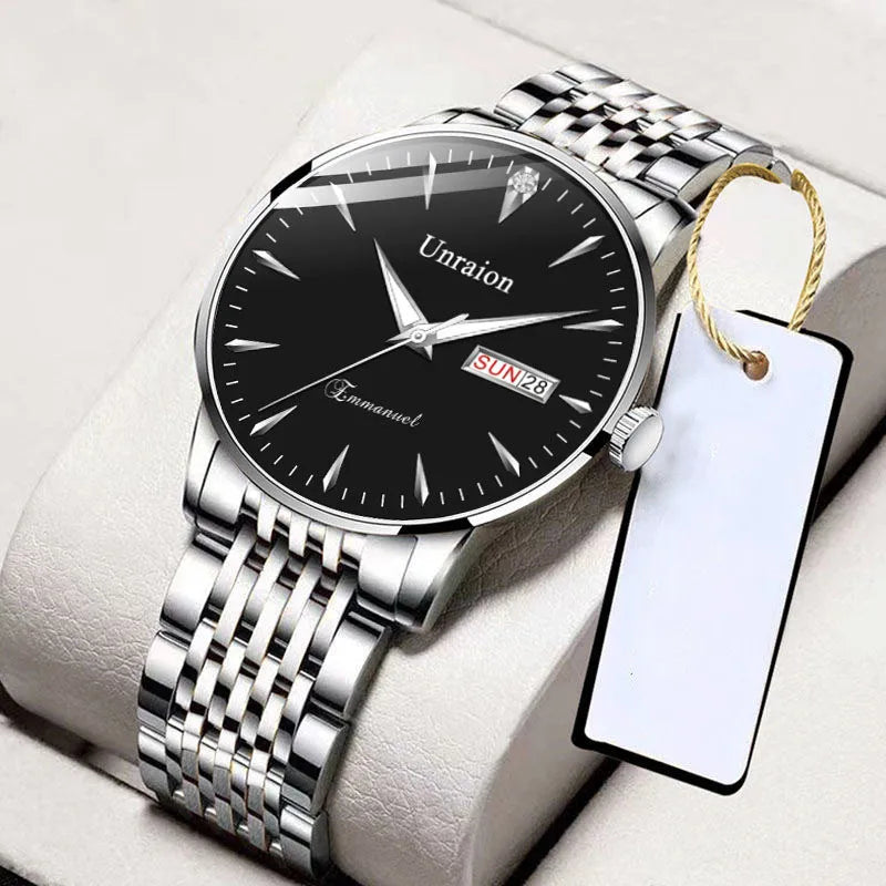 business simple style letter single folding buckle quartz men's watches