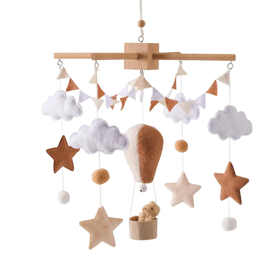 Nordic Style Felt Animal Bed Bell Hanging Decoration Baby Infant Carriage Hand Eye Coordination Hanging Ornament Bed Bell