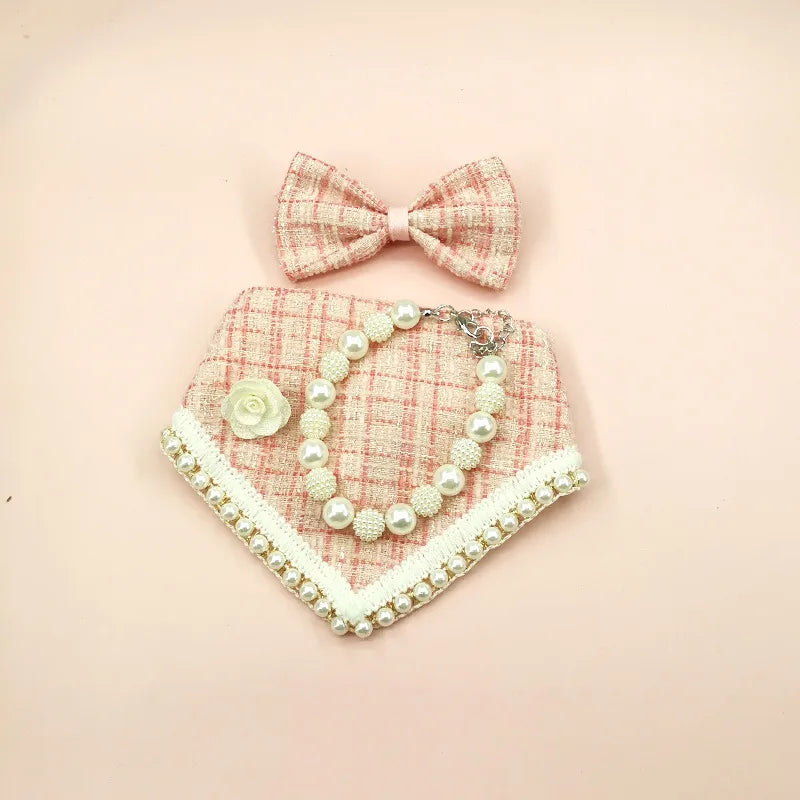 sweet polyester bow knot pet scarf