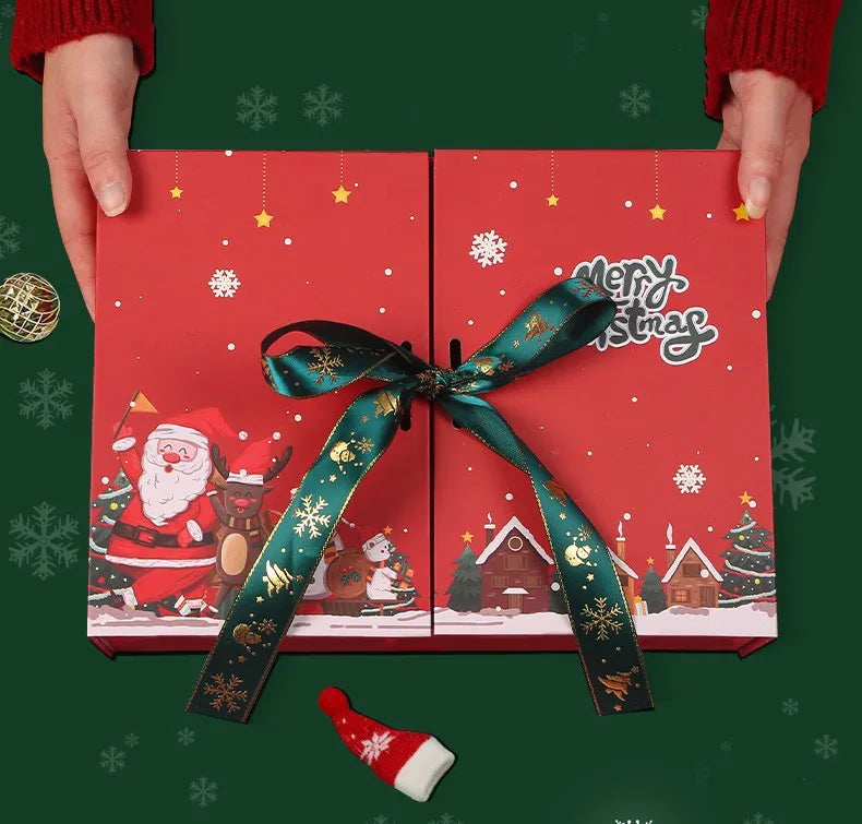 Large Size Christmas Gift Box With Thermal Cup Double Opening Design For Peaceful Night Candy Apple Packaging Scarf Included