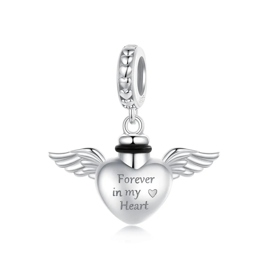 1 Piece 22*21mm 925 Sterling Silver Heart Shape Pendant Beads Jewelry Accessories