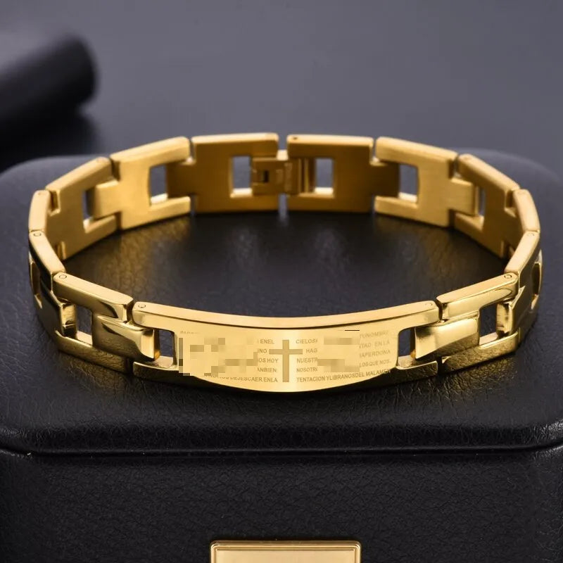 Simple Style Geometric Cross 304 Stainless Steel Plating Men's Bracelets Men Chain Bracelets