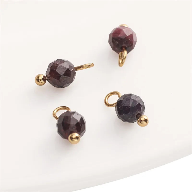 Handmade Natural Stone Pendant Beads Small Drop Earrings Bracelet Necklace Weaving Material Accessories Simple Style Jewelry