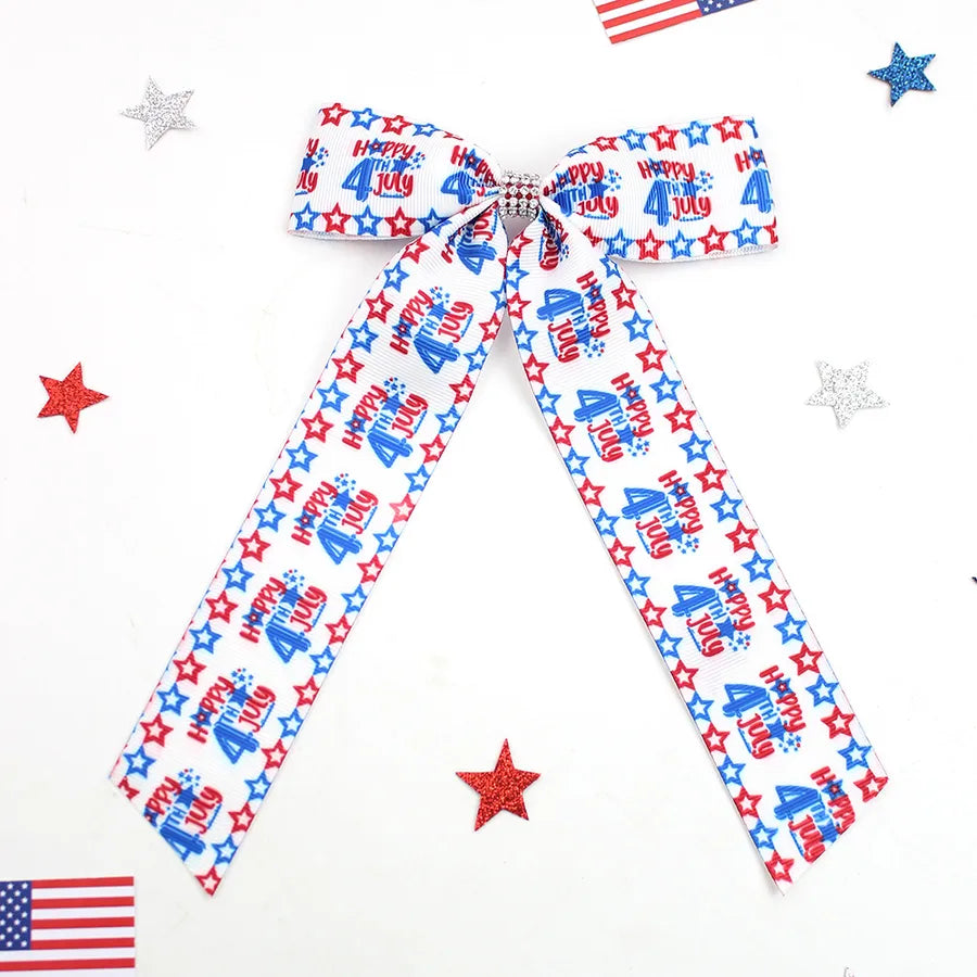 Independence Day Hairpin American Flag Bow Hair Accessories Children Girl Cute Headwear Patriotic Hairpin