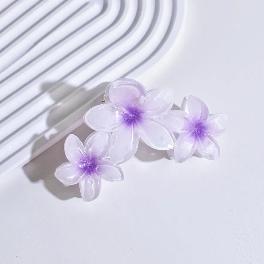 Elegant Women's Plumeria Plastic Hair Claws