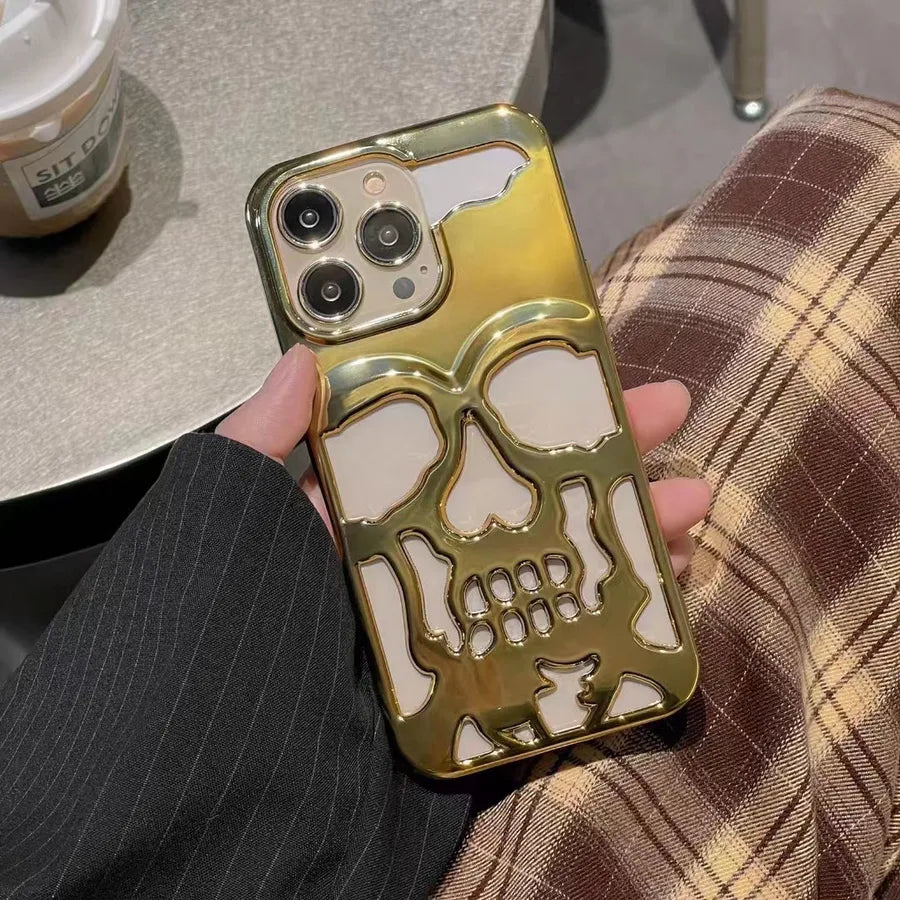 fashion skull imitation leather   phone cases