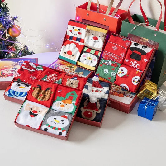 Christmas Simple Style Classic Style Women's Color Block Cotton Ankle Socks 1 Set