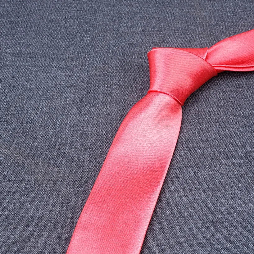 formal solid color polyester satin unisex tie