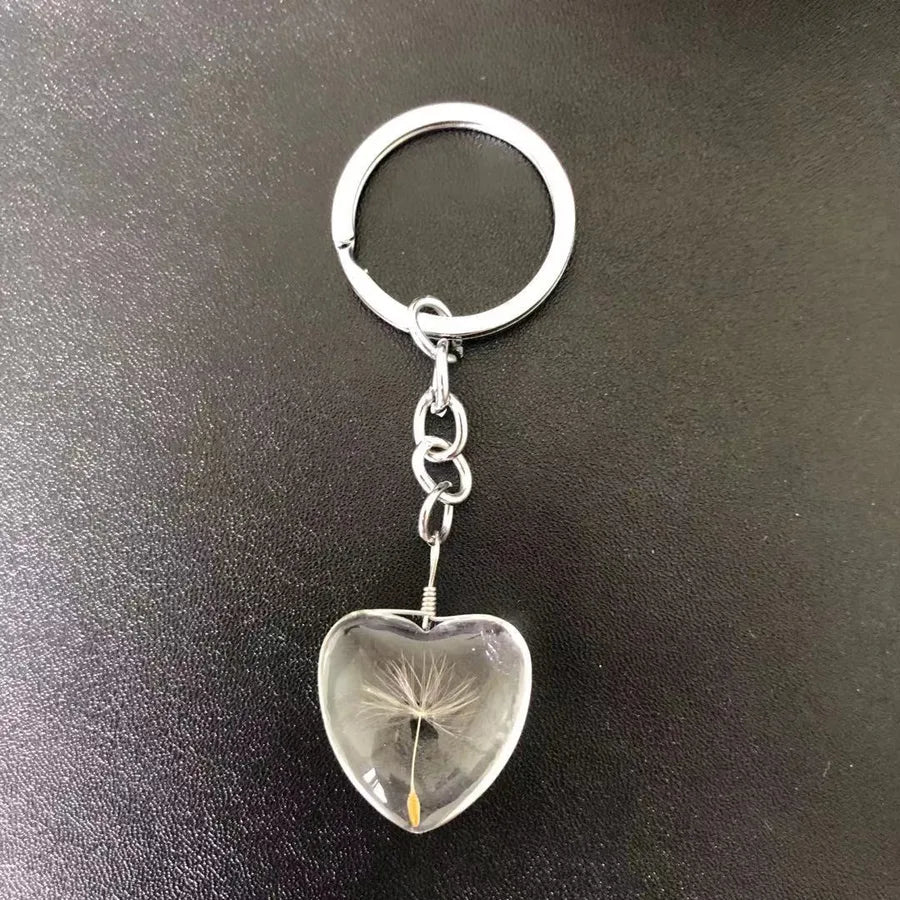 Pastoral Floral Glass Unisex Keychain