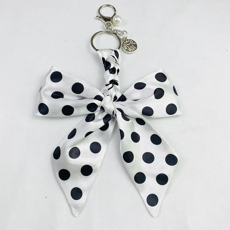 Sweet Simple Style Bow Knot Cloth Metal Unisex Bag Pendant Keychain
