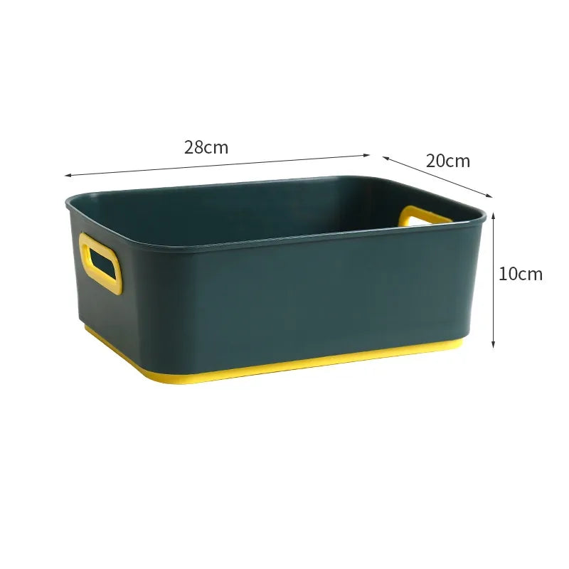 Simple Style Color Block Solid Color Plastic Storage Basket