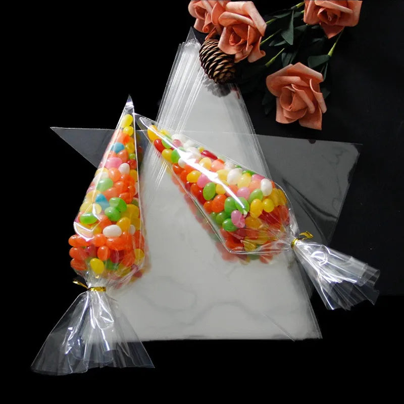 simple style solid color plastic party gift wrapping supplies