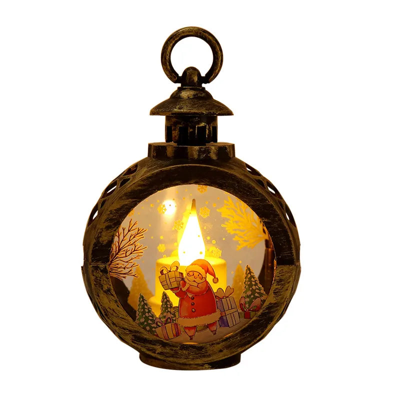 Portable Christmas Decoration Lantern Atmosphere Lighting Creative Desktop Props Gift for Quiet Night American Style