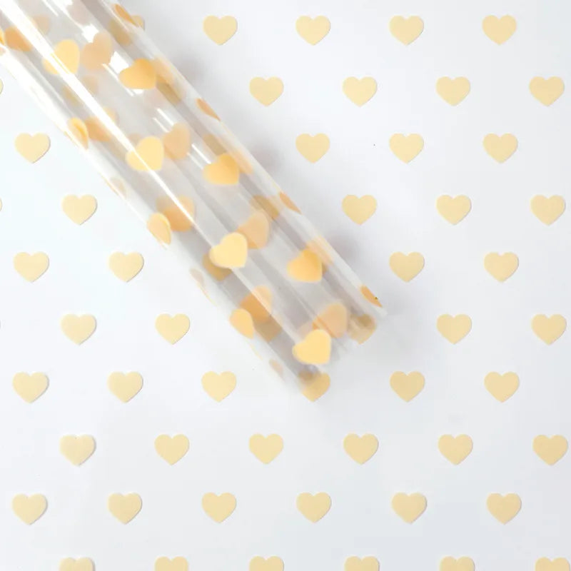 Elegant Romantic Heart Shape Plastic Daily Date Korean Floral Wrapping Paper Party Supplies Gift Wrapping Supplies 1 Pack of 20 Sheets