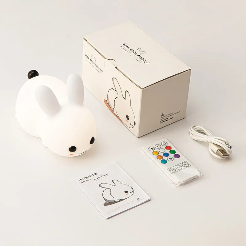 cute rabbit silica gel indoor night lights