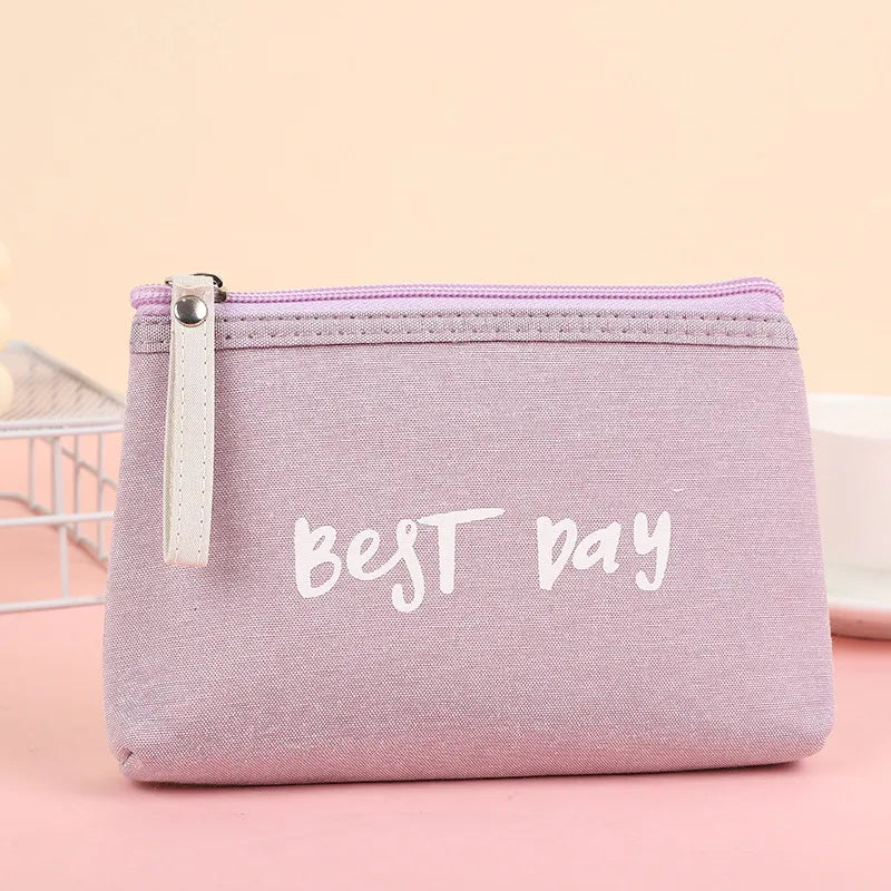 classic style letter canvas square makeup bags