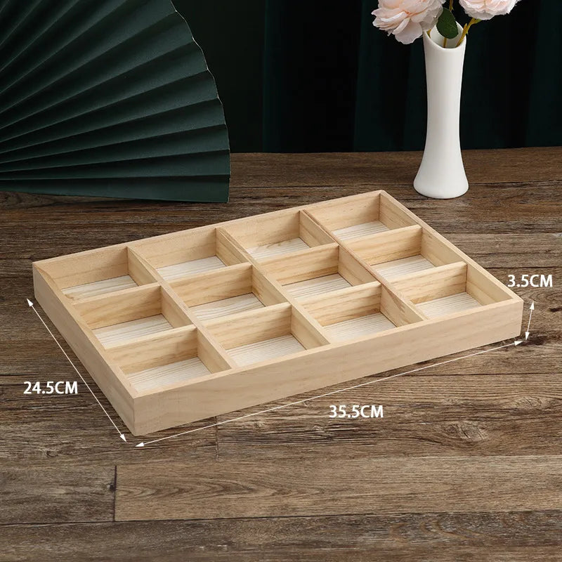 1 Piece solid wood Simple Style Square Jewelry Display