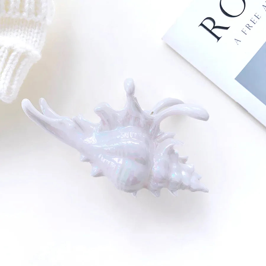 Summer Beach Vacation Style Shell Shark Hair Claw Acrylic Material Holiday Headwear Women's Hair Accessories Ocean Series