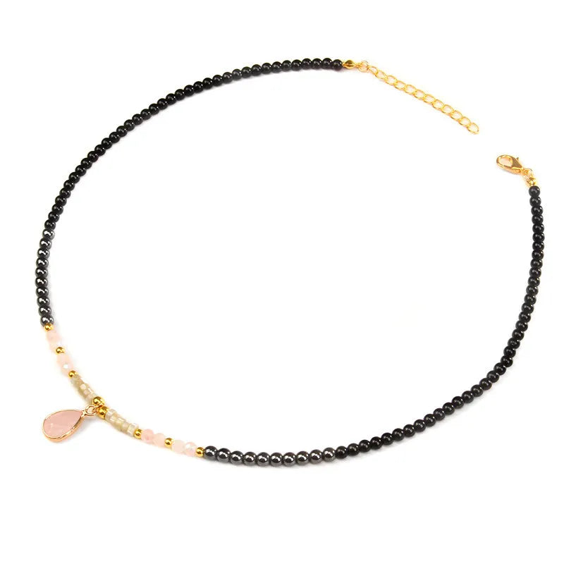 Elegant Geometric Alloy natural stone glass Pendant Necklace In Bulk
