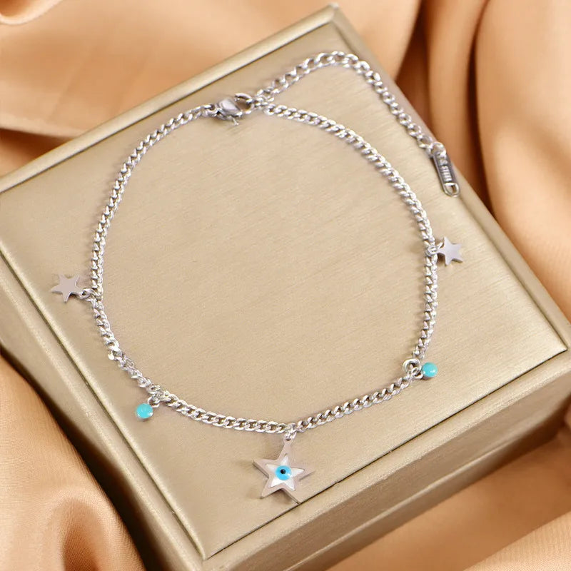 Wholesale Jewelry Elegant Lady Star 304 Stainless Steel Anklet