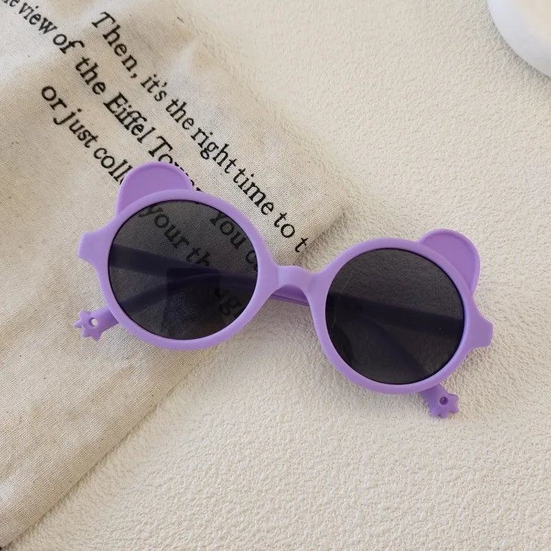 Sweet Simple Style Solid Color Resin Special-Shaped Mirror Full Frame Kids Sunglasses
