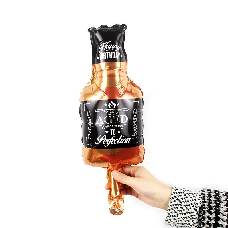 cute exaggerated romantic beer wine glass wine bottle aluminum film party birthday festival balloons