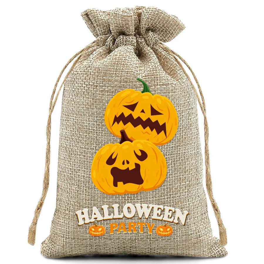 Halloween Linen Bag Easter Linen Bag Children Party Candy Storage Bag Festival Celebration Supplies Party Printing Material
