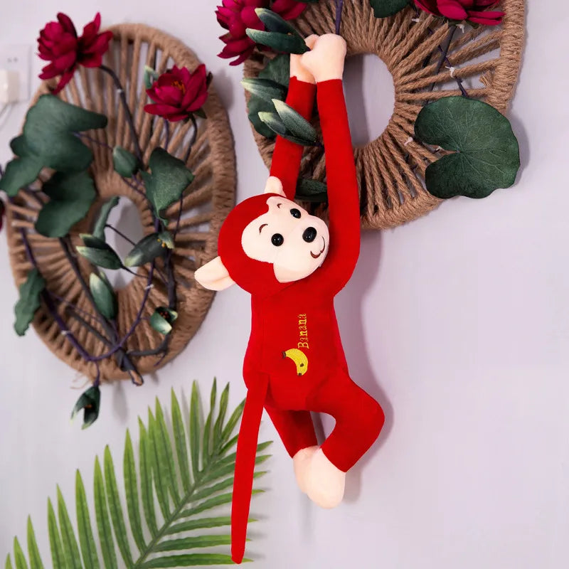 Animal monkey long-armed monkey plush toy lying down monkey will call banana monkey curtain monkey doll cartoon grabbing machine baby