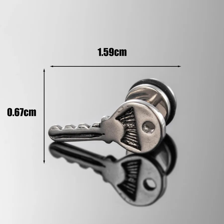 1 Piece Hip-Hop Rock Cool Style Scissors Wrench Key 316 Stainless Steel  Ear Studs