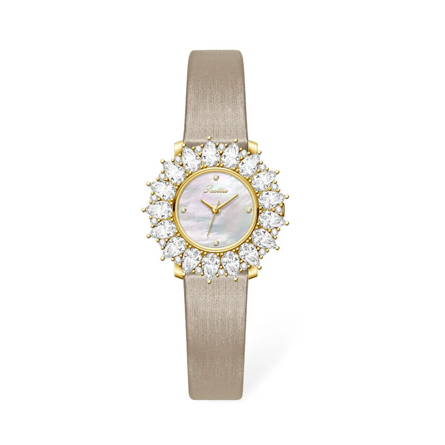 Luxurious Vintage Jewelry Scottie9745 Women's Watch Sunflower Design Wheat Ear Strap High Quality Quartz Movement Fashionable Style