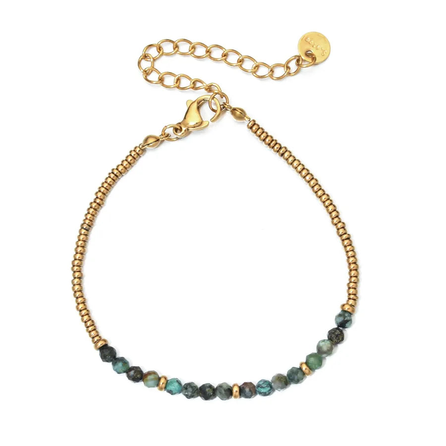 Vintage Style Geometric natural stone Beaded Chain Bracelets In Bulk