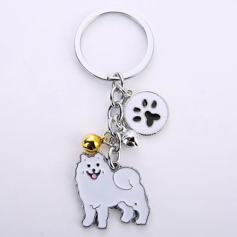fashion dog metal unisex bag pendant keychain 1 piece