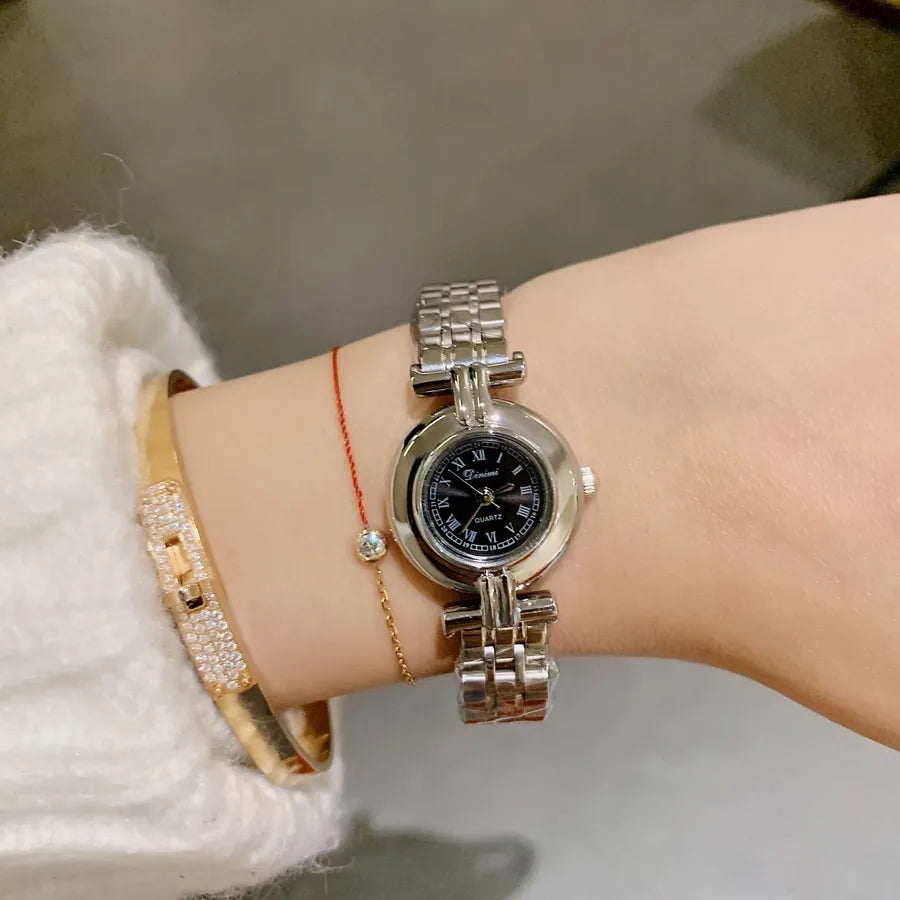 Classic Style Color Block Solid Color Butterfly Double Snap Quartz Watch Women's Watches