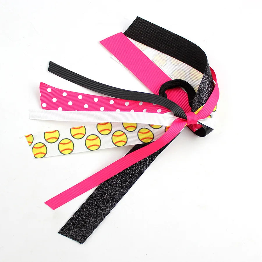 Amazon's Hottest Cheer Ribbon Football Baseball Hair Accessories Game Day Decoration Cheerleading Headdress Ponytail Decoration
