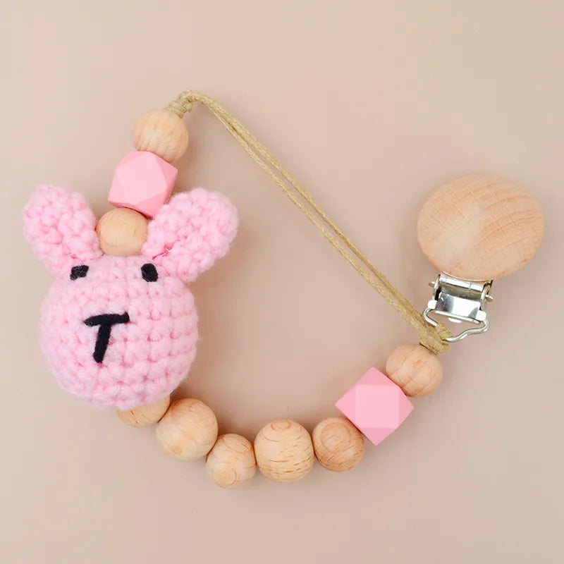 Cute Rabbit Geometric Wood yarn Baby Accessories