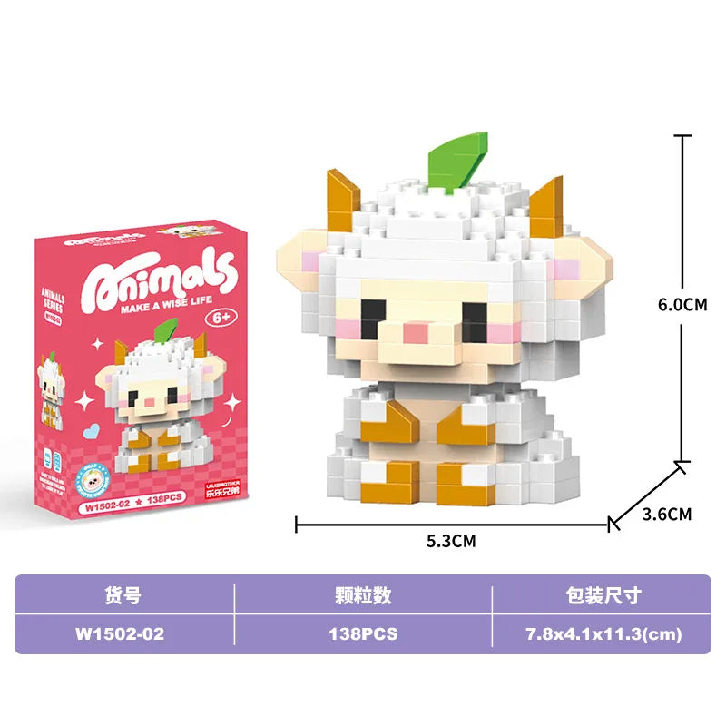 Children Unisex Animal Cartoon Plastic Building Toys