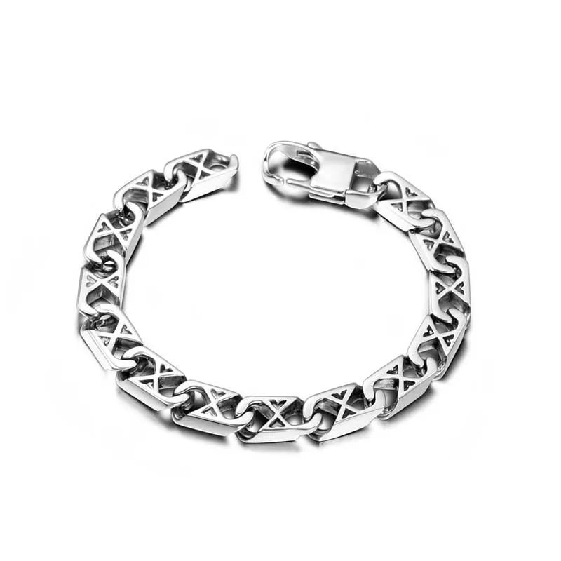 Vintage Style Geometric Titanium Steel Polishing Men's Bracelets Men Chain Bracelets