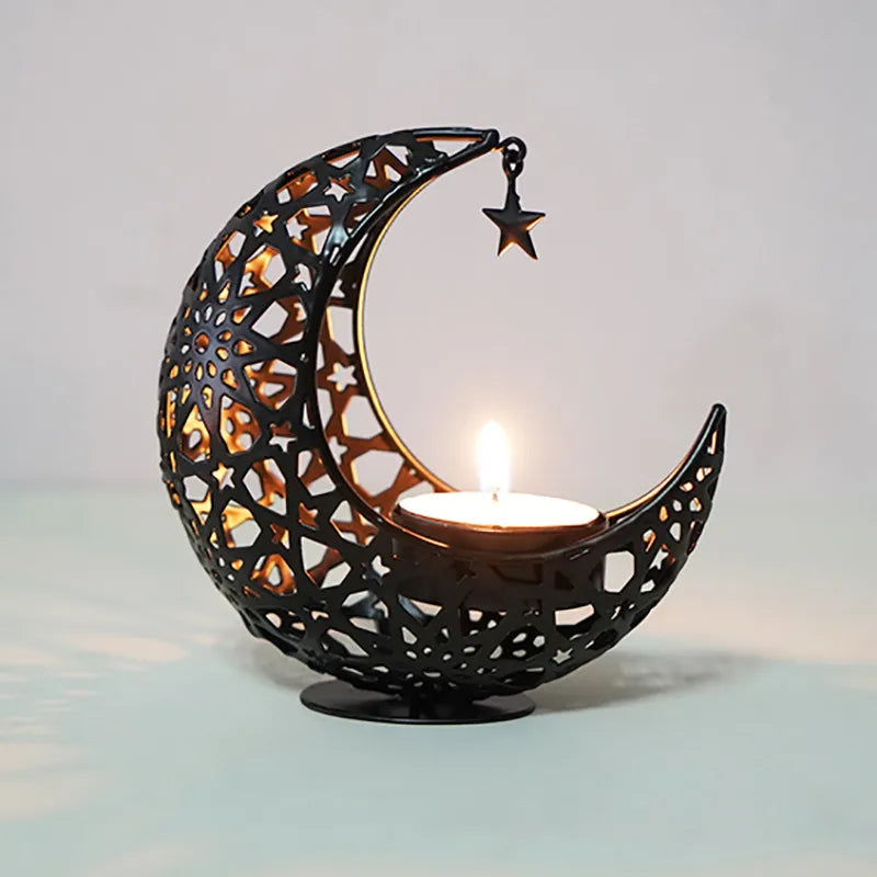Simple Style Star Moon Iron candlestick Artificial Decorations