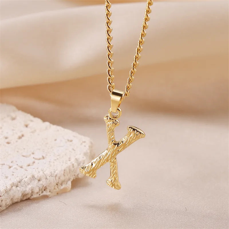 Wholesale Jewelry Sweet Simple Style Artistic Letter 201 Stainless Steel 304 Stainless Steel 18K Gold Plated Plating Pendant Necklace