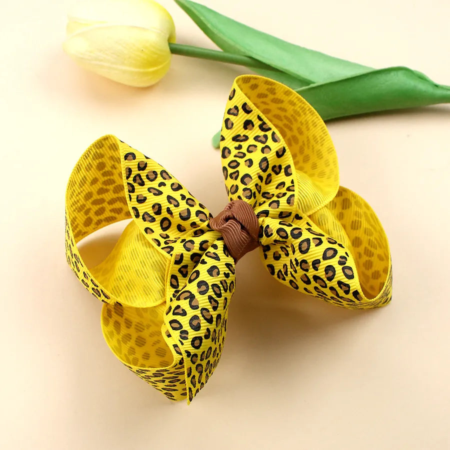 Explosions jojo Color Leopard Bow Hairpin Double Leopard Print Hair Accessories