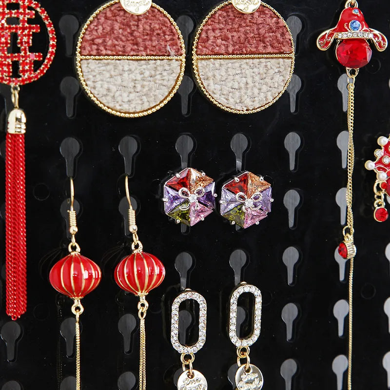 Creative Multi-Purpose Wall Mounted Jewelry Display Rack Key Holder Ring Holder Earring Holder Artistic Plastic Storage Organizer