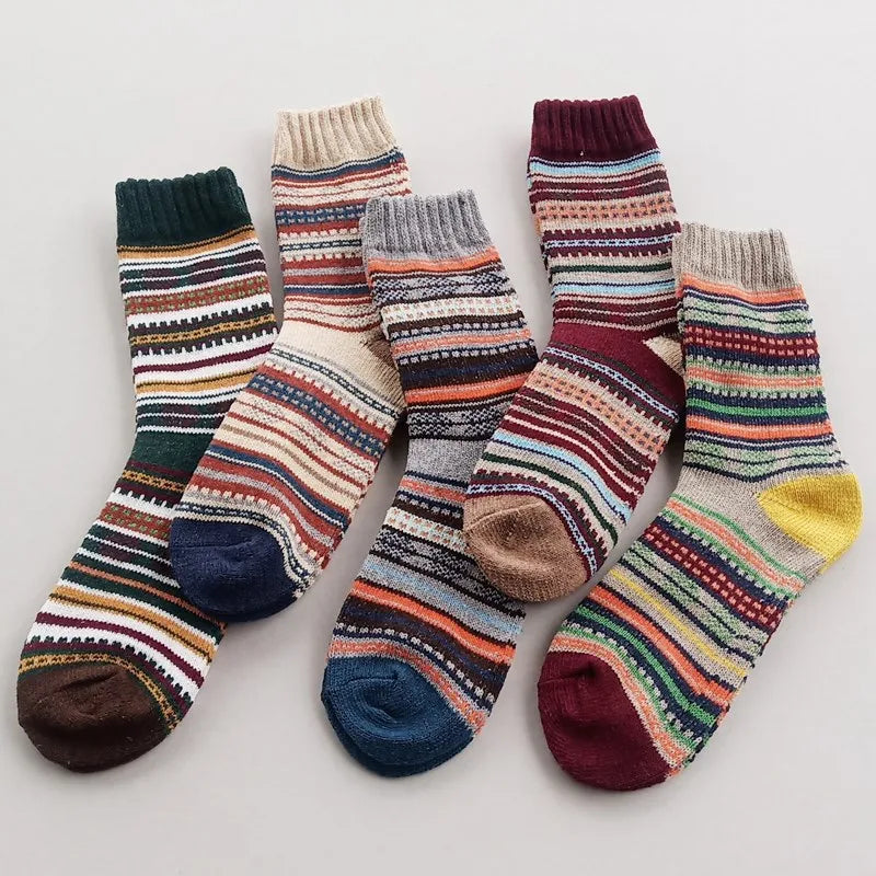 men's fashion printing wool crew socks