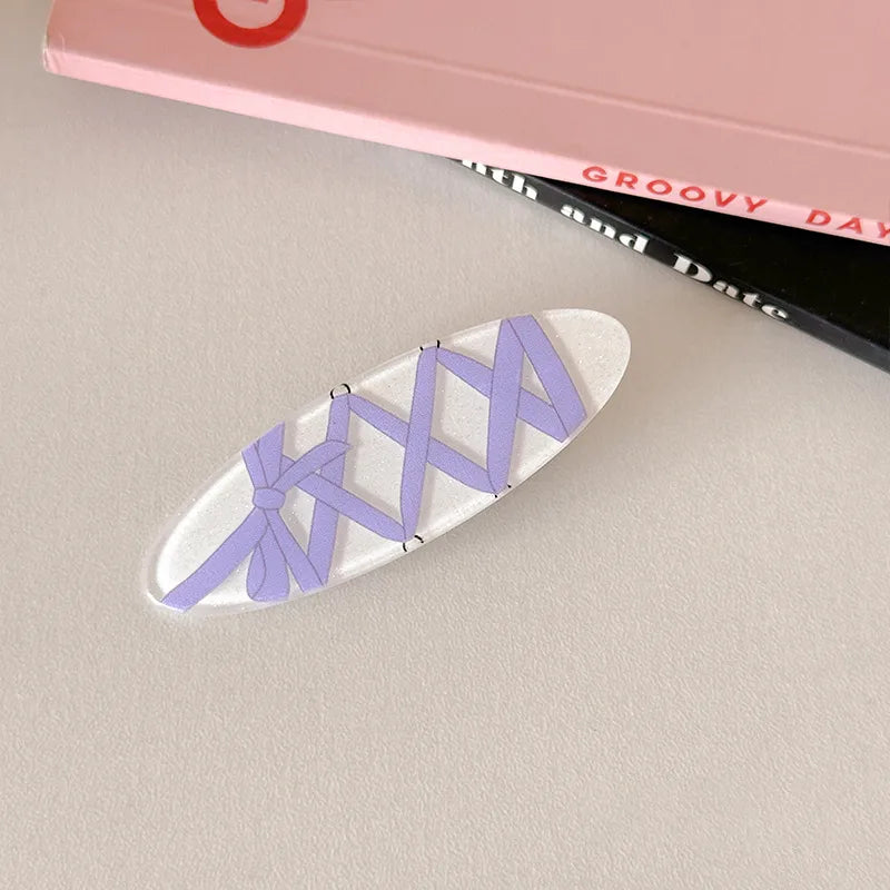Cute Lady Women's Heart Shape Butterfly Bow Knot Resin Hair Clip