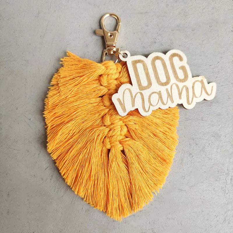 mama letter tassel cotton thread braid mother's day bag pendant keychain