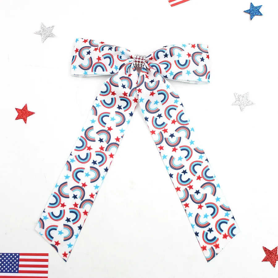 Independence Day Hairpin American Flag Bow Hair Accessories Children Girl Cute Headwear Patriotic Hairpin